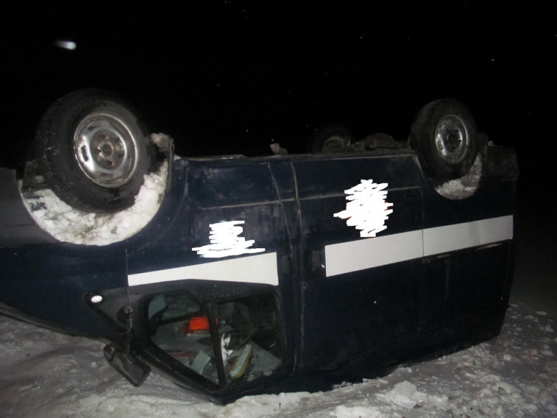 В Домбаровском районе автомобиль слетел в кювет